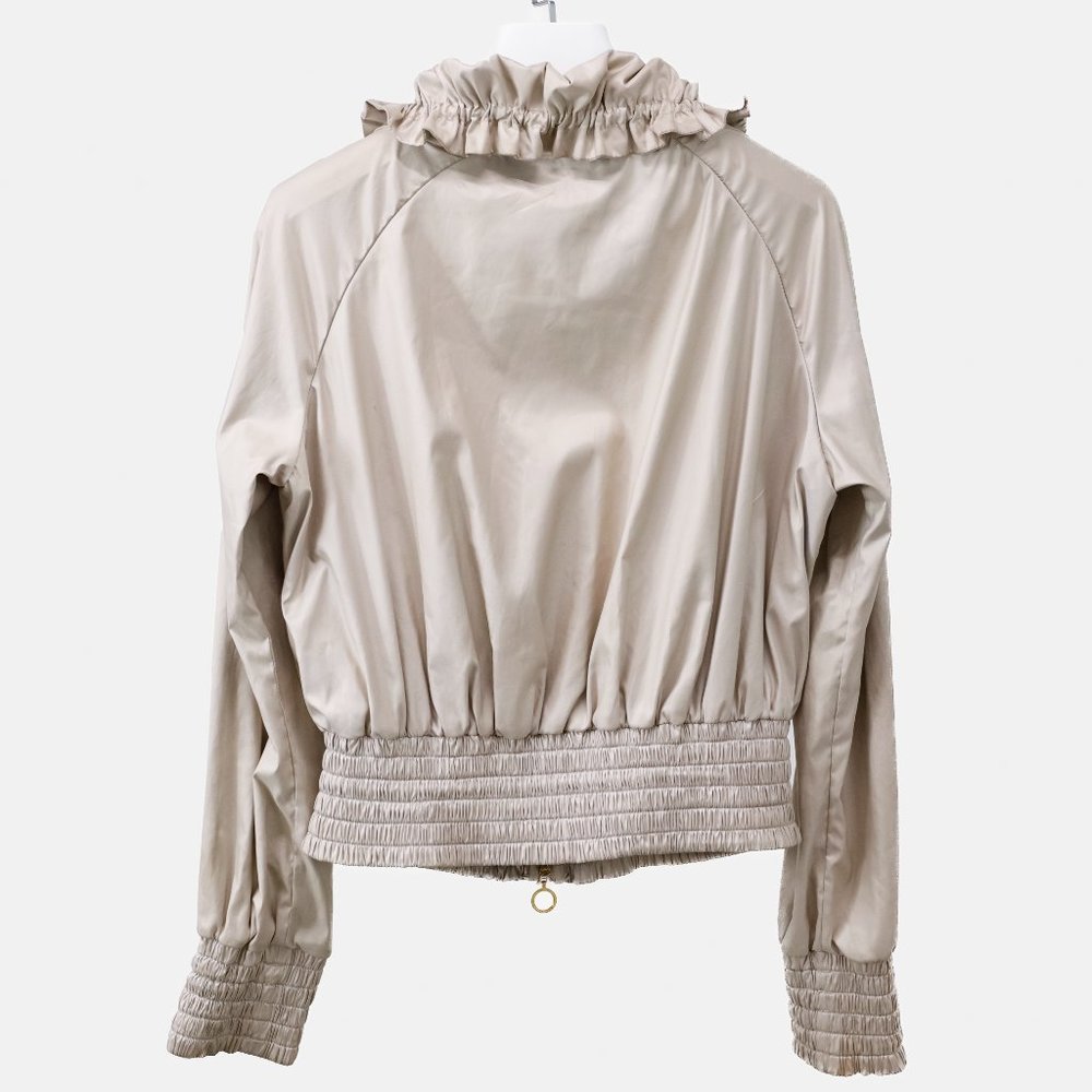 Moncler Champagne Gold Drawstring Ruffle Jacket - Picture 2 of 14